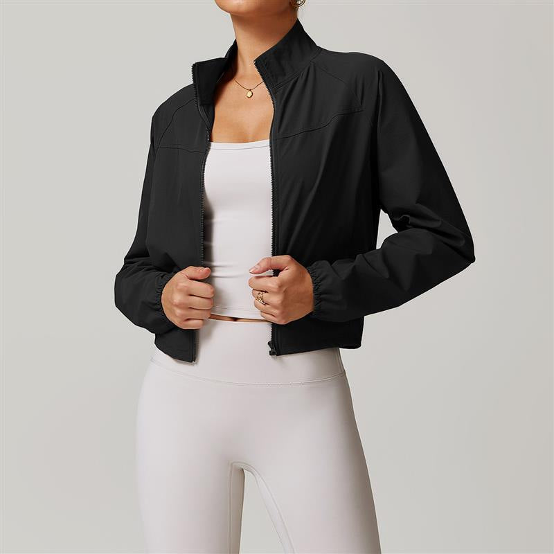 Women's thin wind-proof dry collar yoga jacket