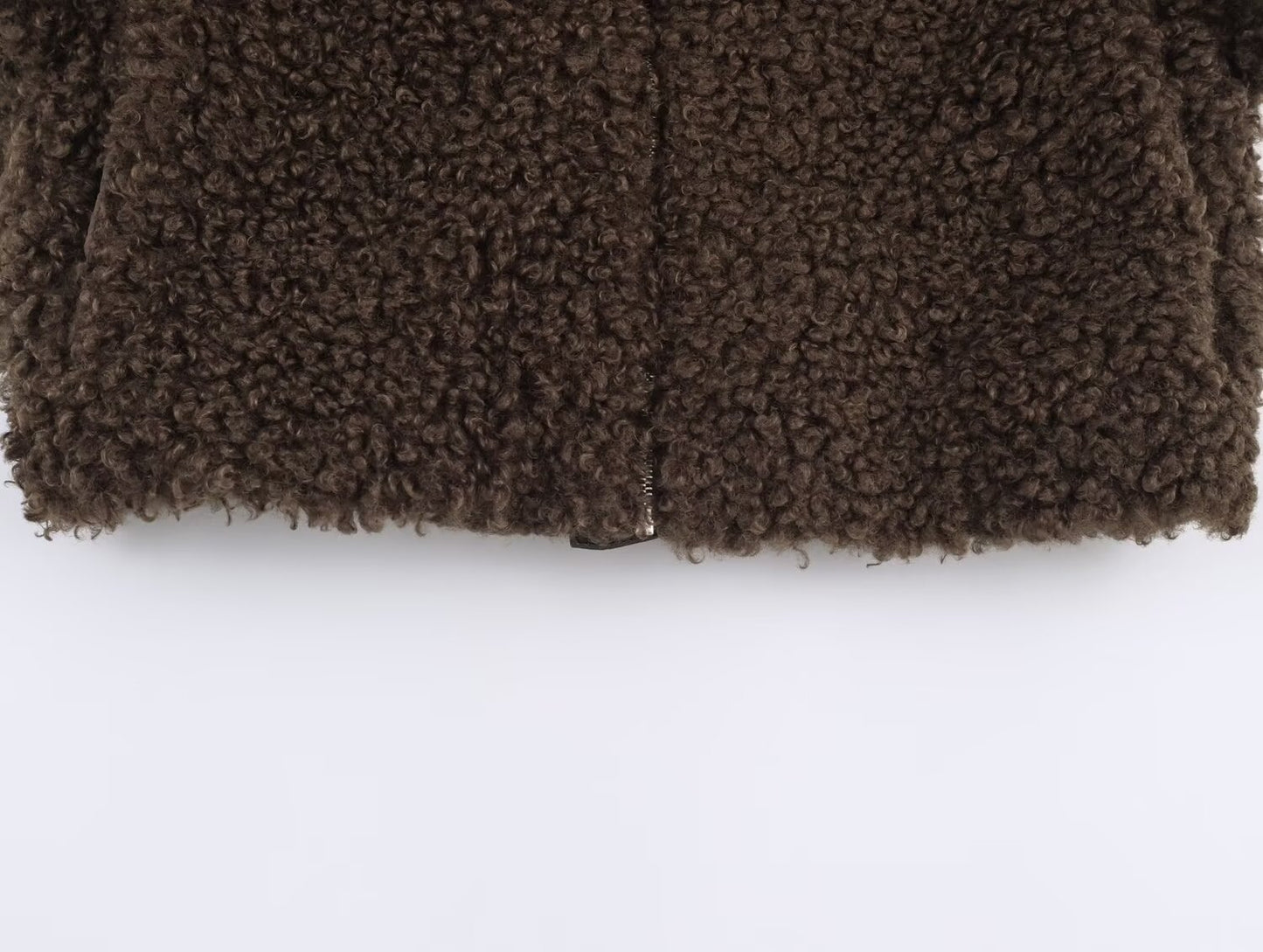 Women's short Lapel thick fleece jacket Coat