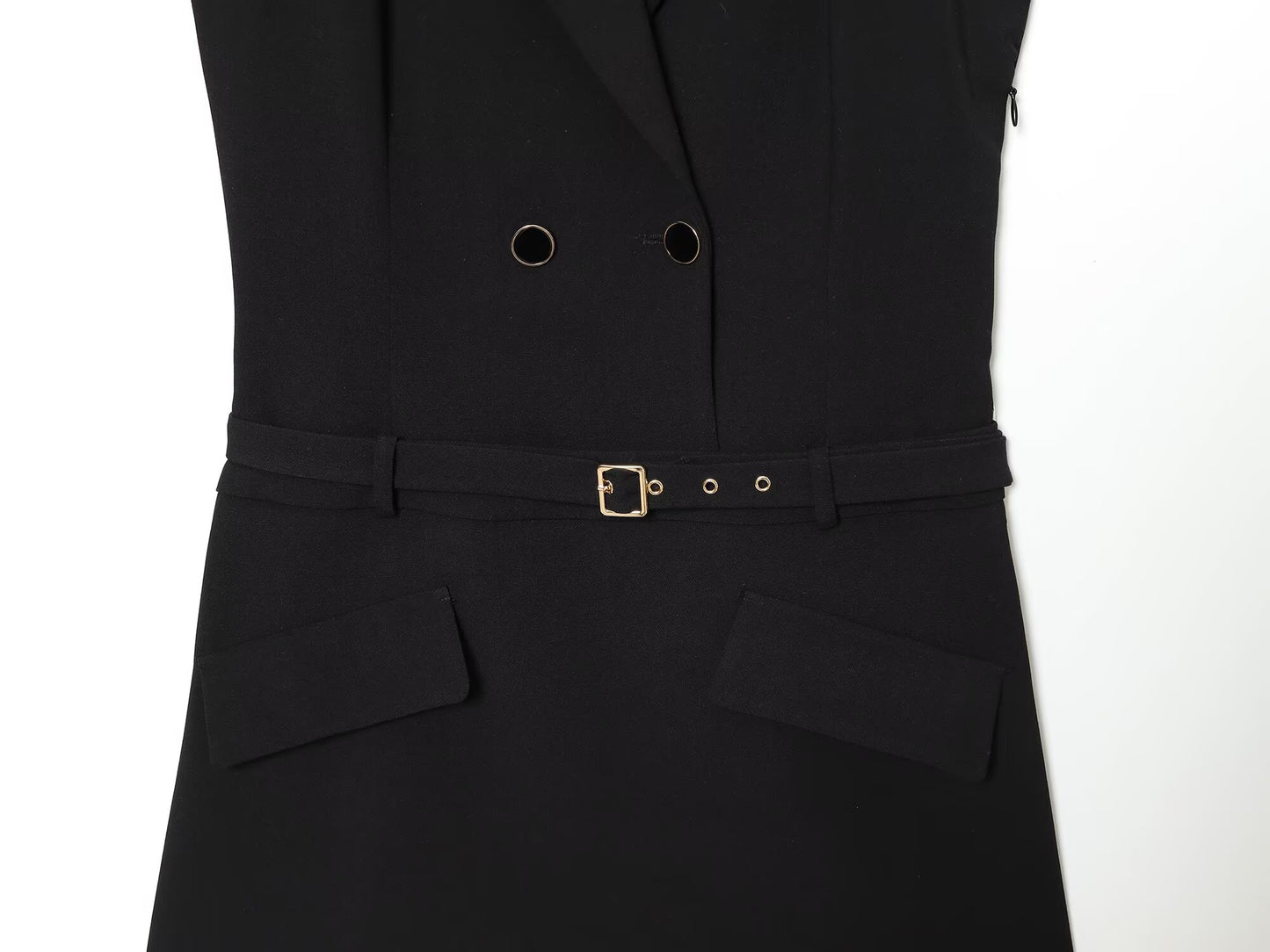 Women's with Belt sleeveless Blazer Coat effect mini dress