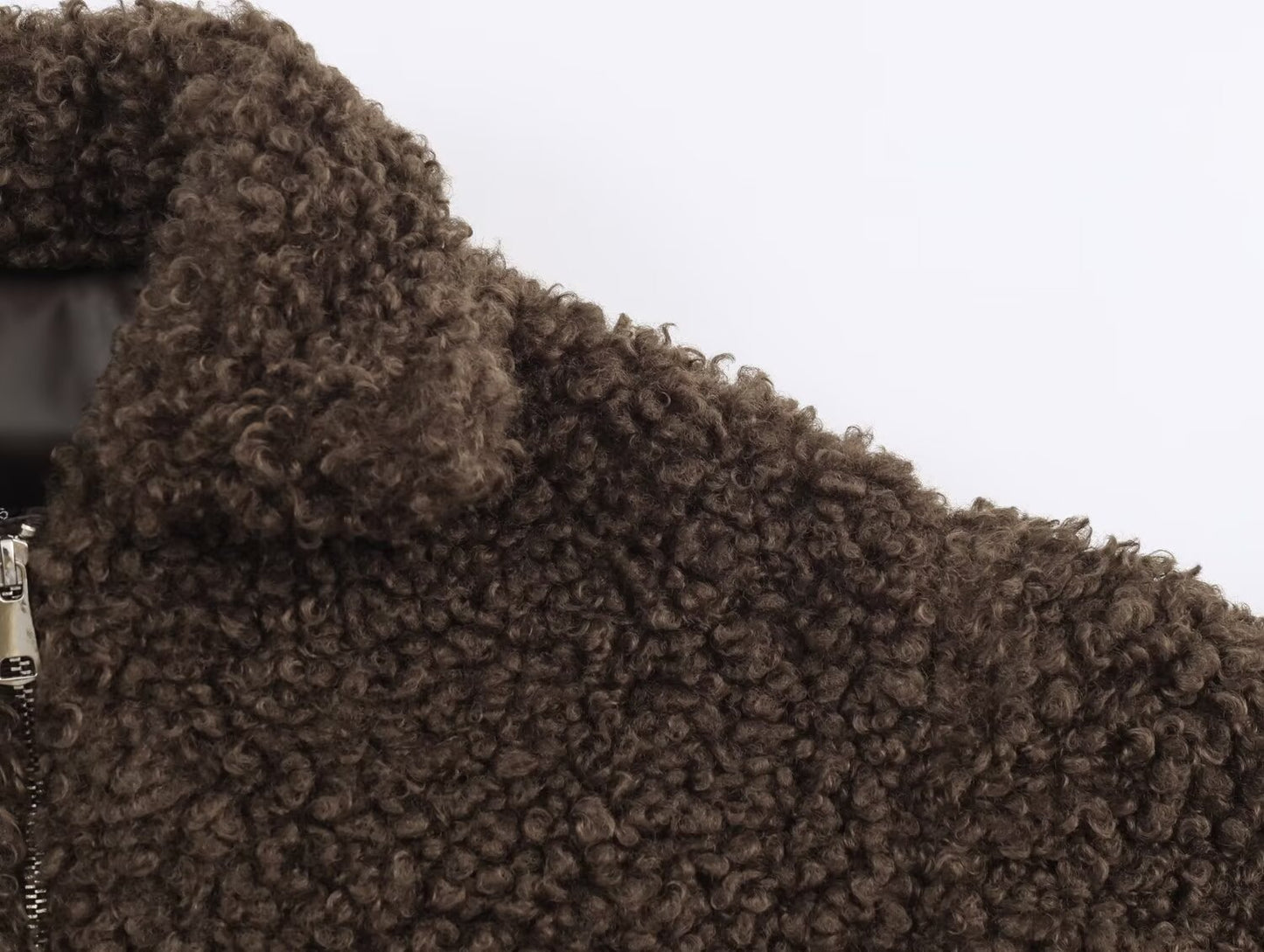 Women's short Lapel thick fleece jacket Coat