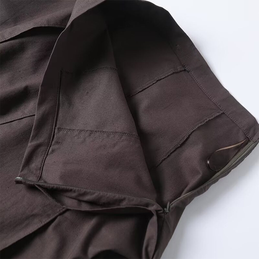 Women's new fashion irregular design casual draped MIDI skirt