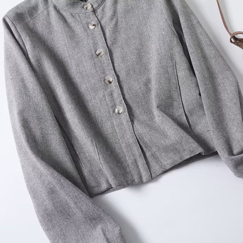 Women's autumn fashion short single breasted stand collar jacket