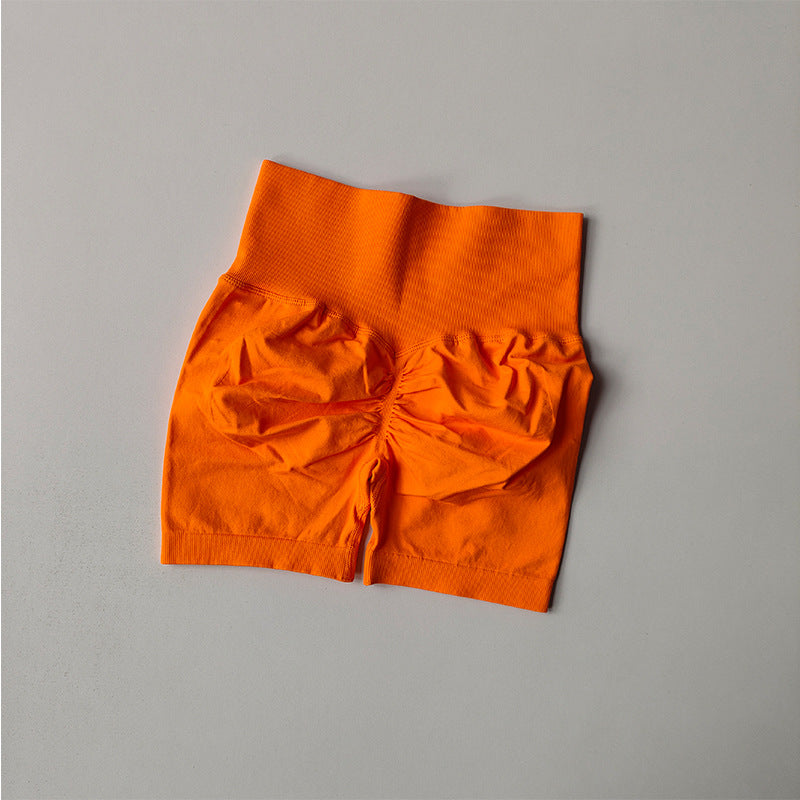 Women's new casual high waist hip running training quick-drying running training shorts.