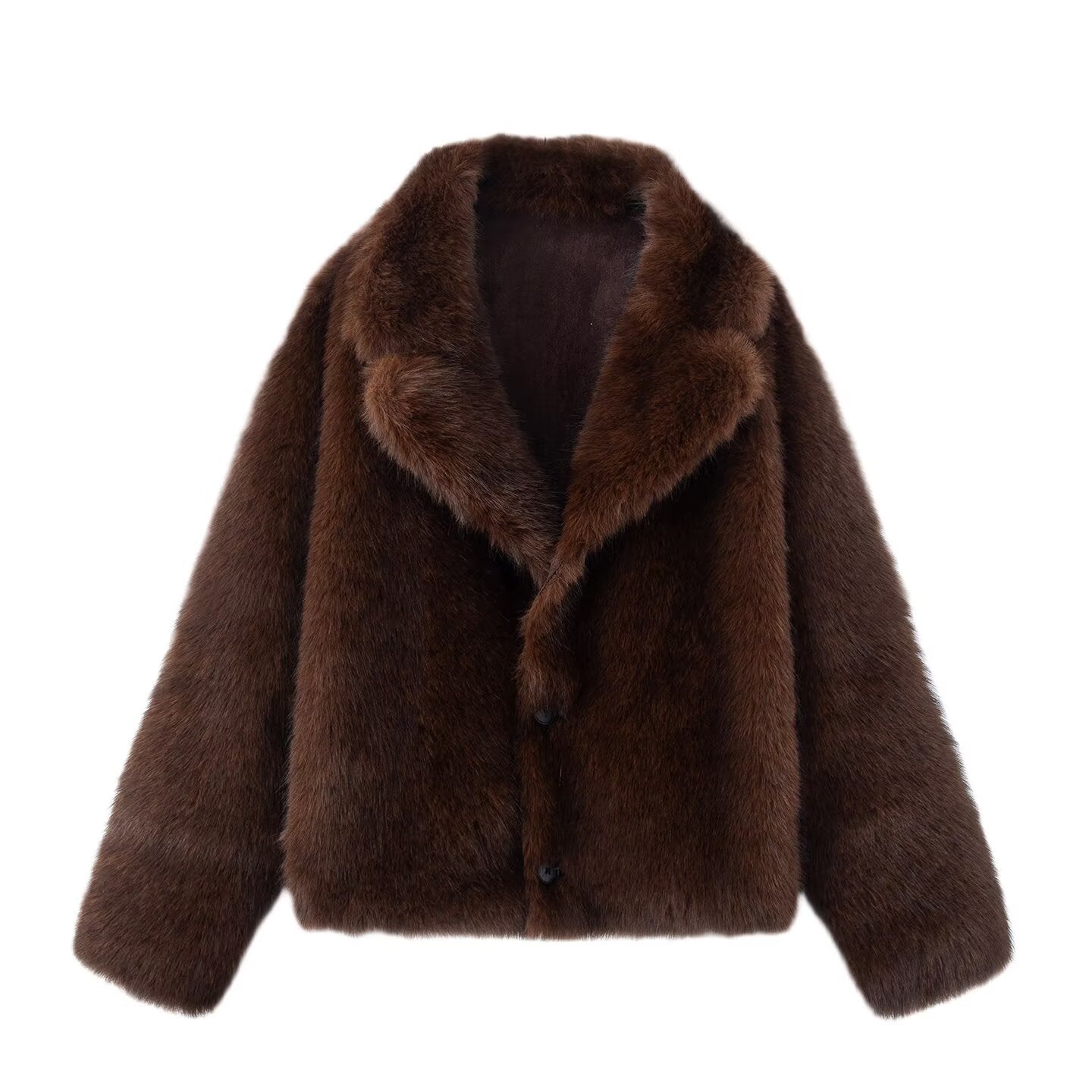 Women's Double-sided Artificial Fur Effect Jacket Coat