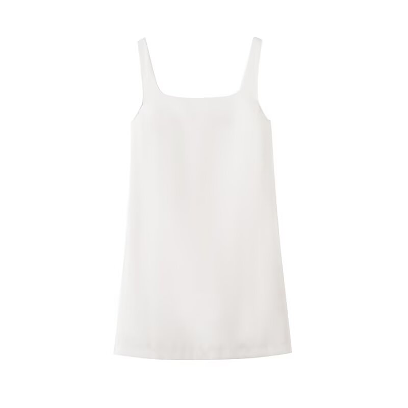 Women's new fashion vacation style square neck backless suspender mini dress