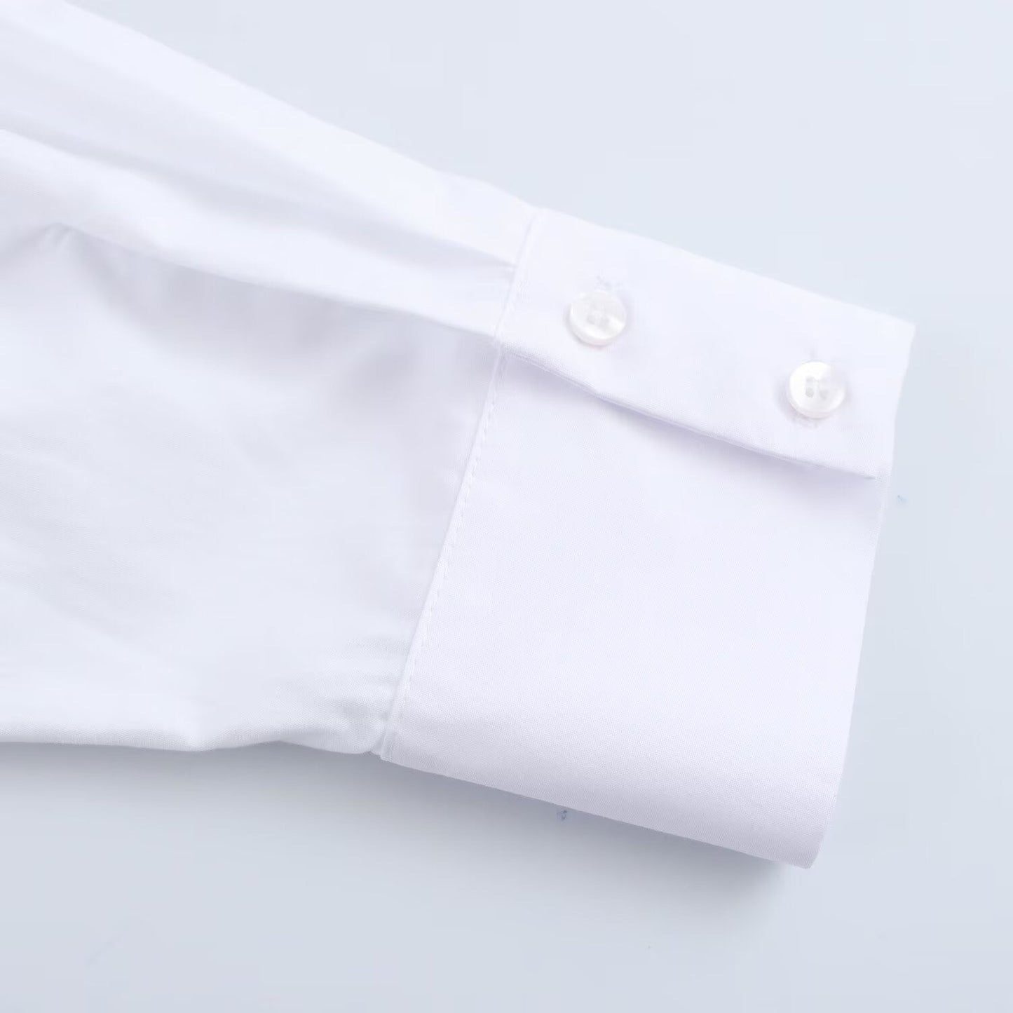 Women's new fashion rivet decoration loose basic style single breasted lapel shirt retro long sleeved poplin women's shirt chic top