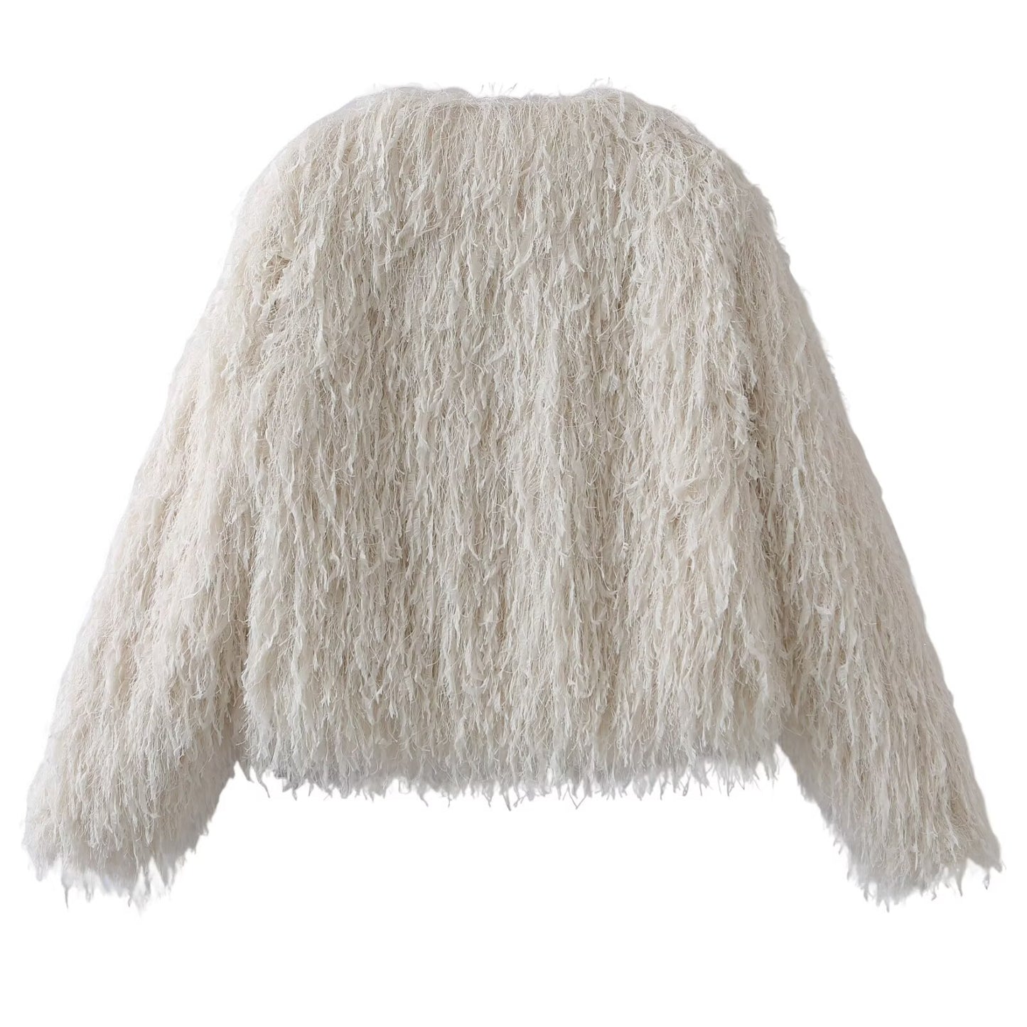 Women's metal Edge decorative short O Neck Coat