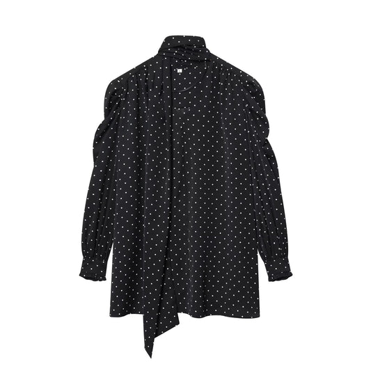 Women's new scarf decoration dot print mini dress