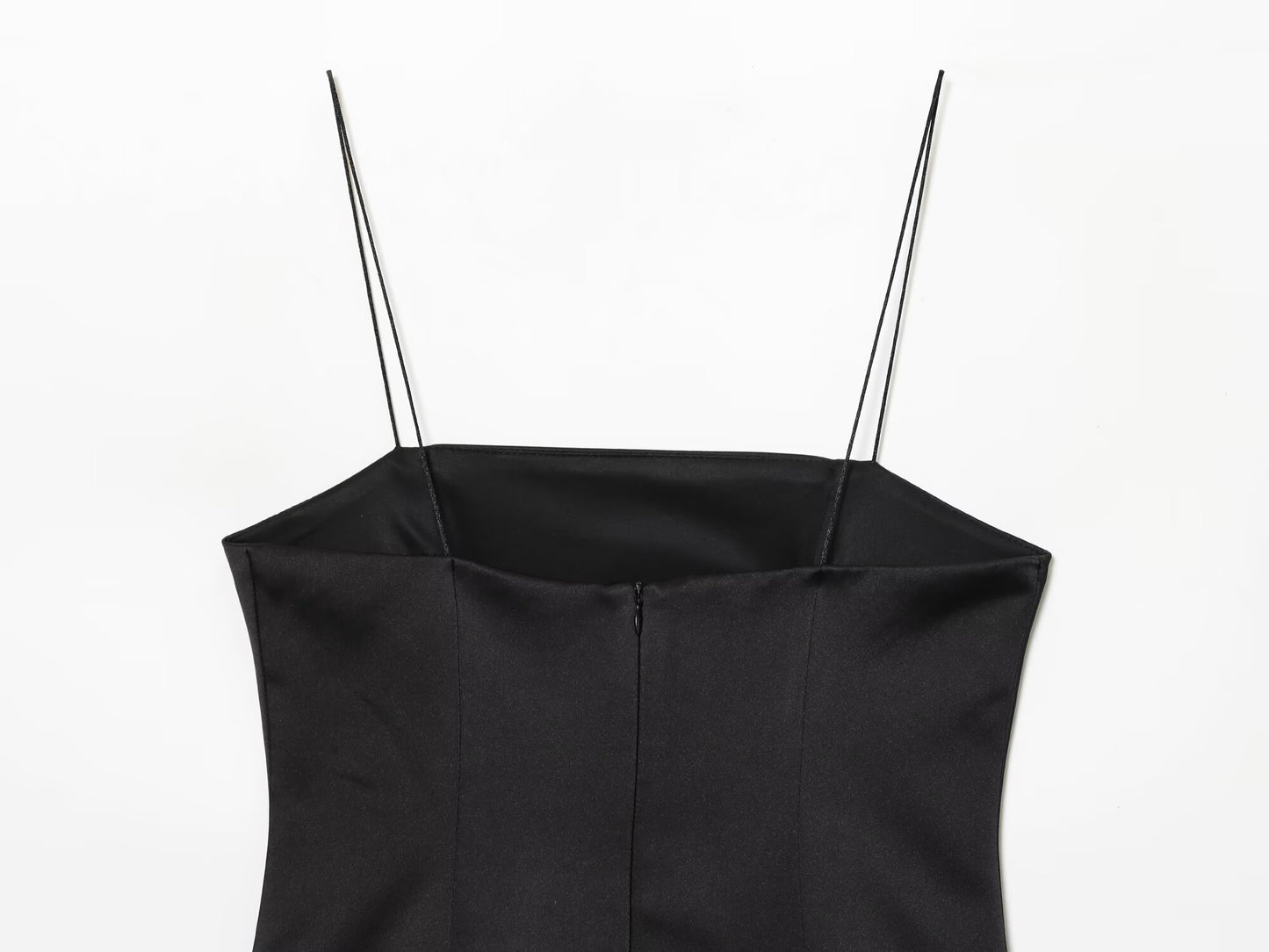 Women's new satin texture sexy lace suspender mini dress