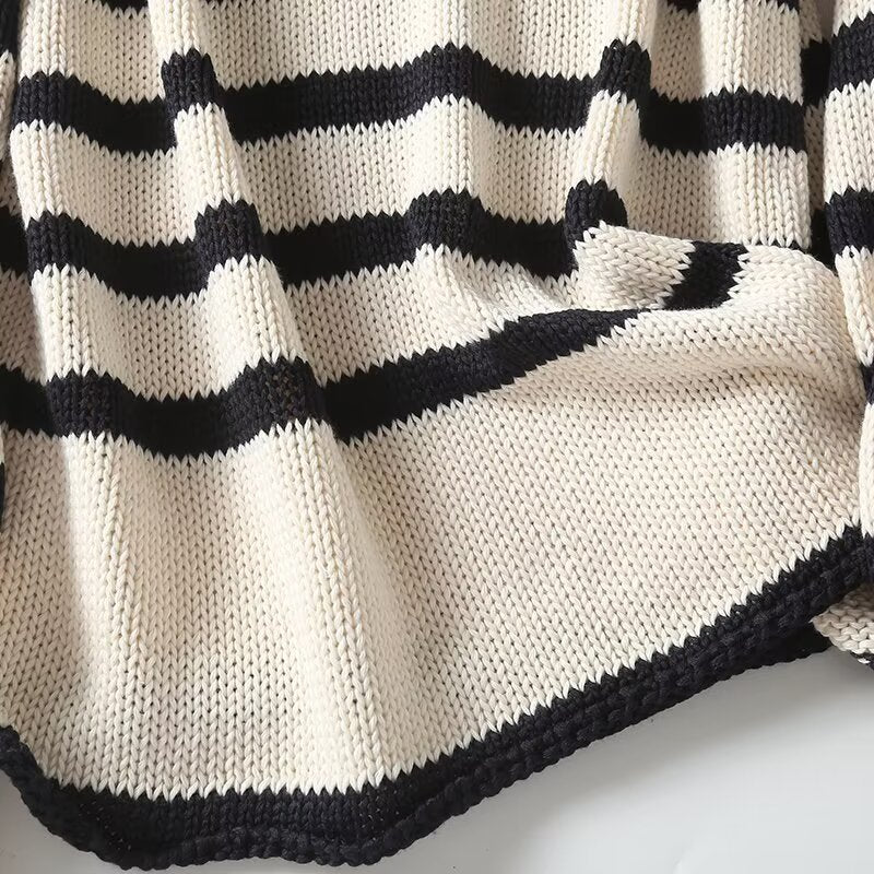 Women's new comfortable casual striped knitted sweater