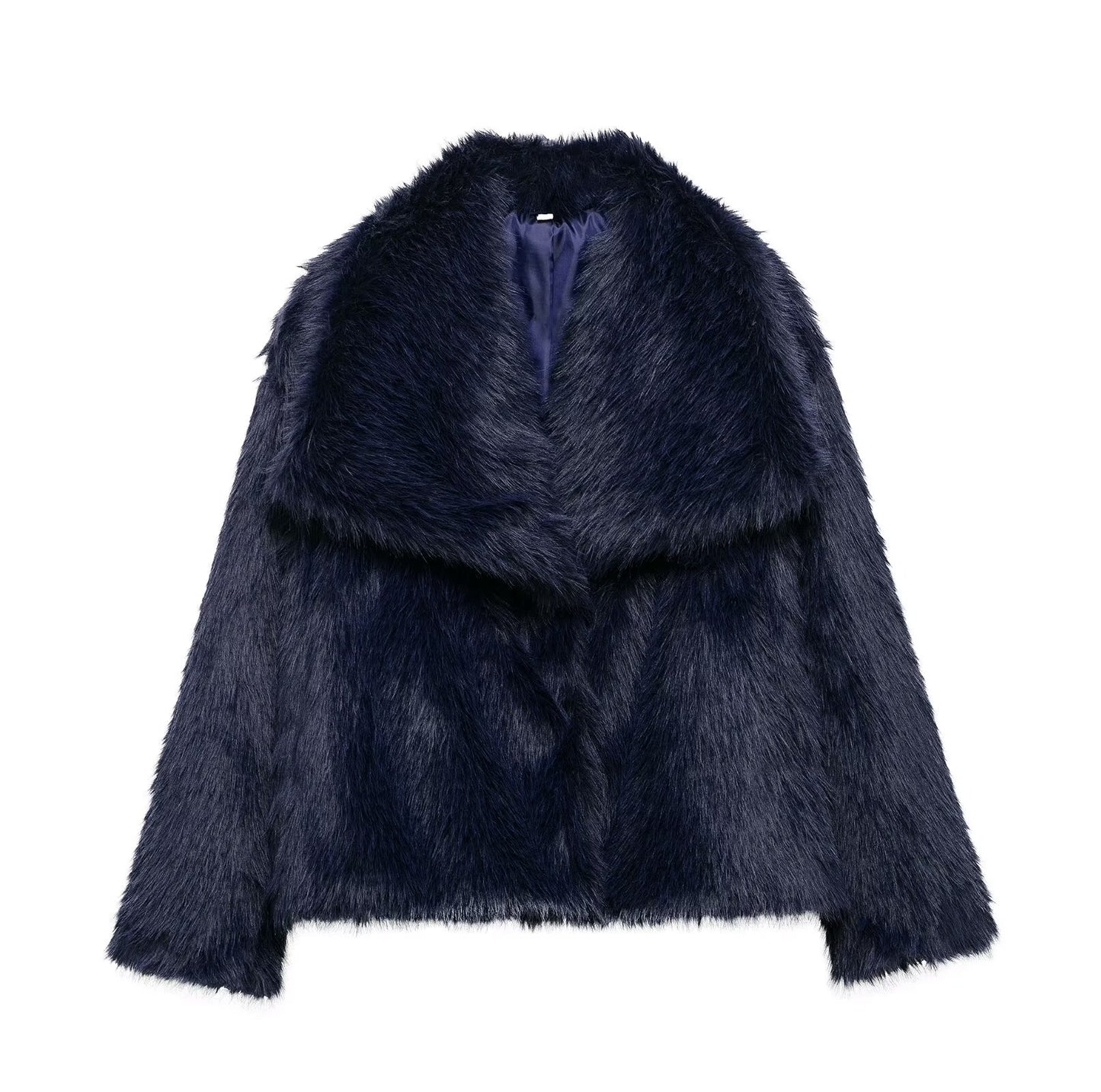 Women's Winter New Artificial Fur Effect Warm Lapel Coat