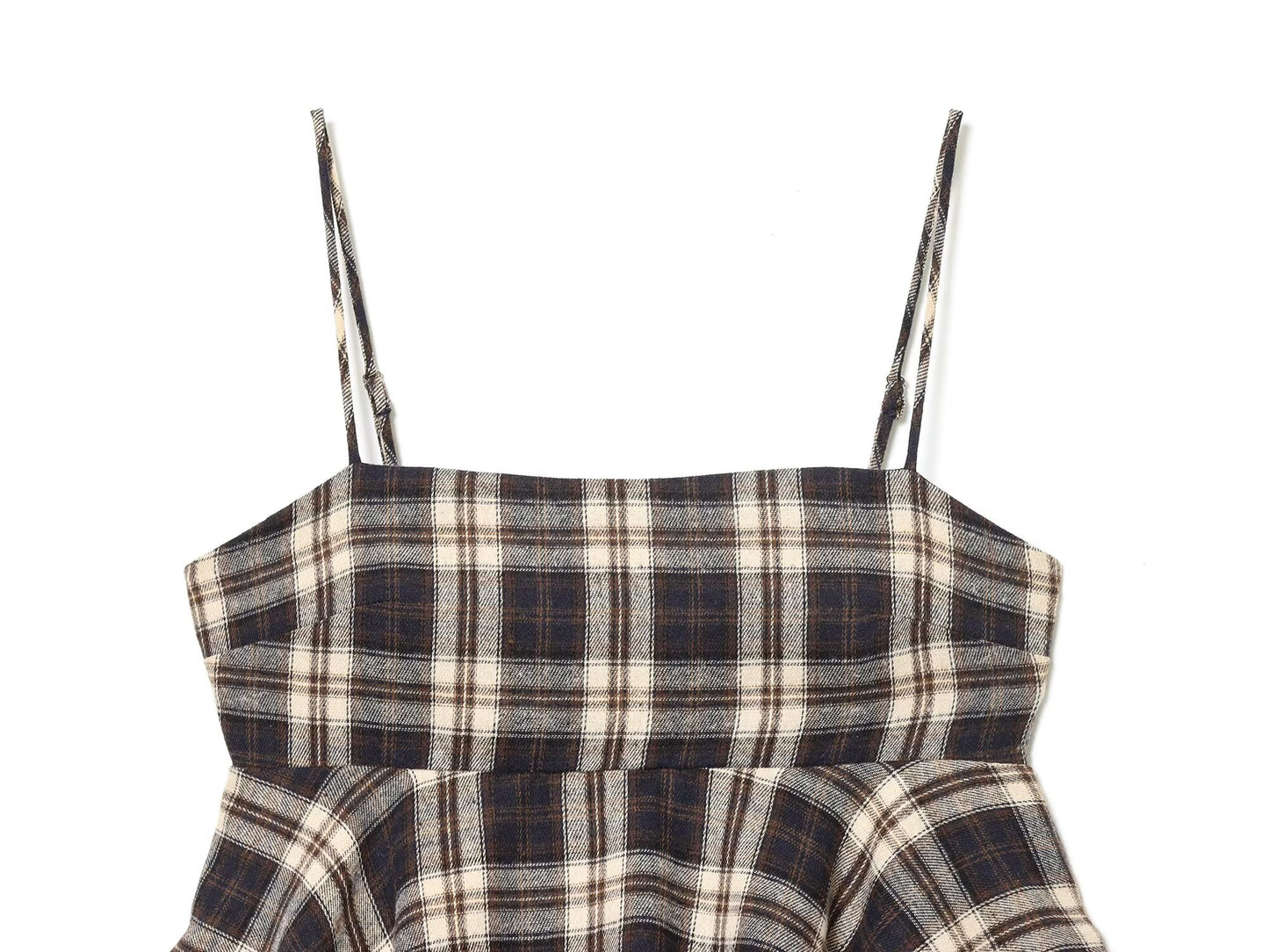 Women's layered decorative plaid suspender top