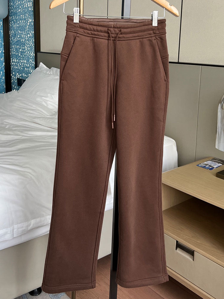 LU Women's new Joker warm plus velvet straight pants