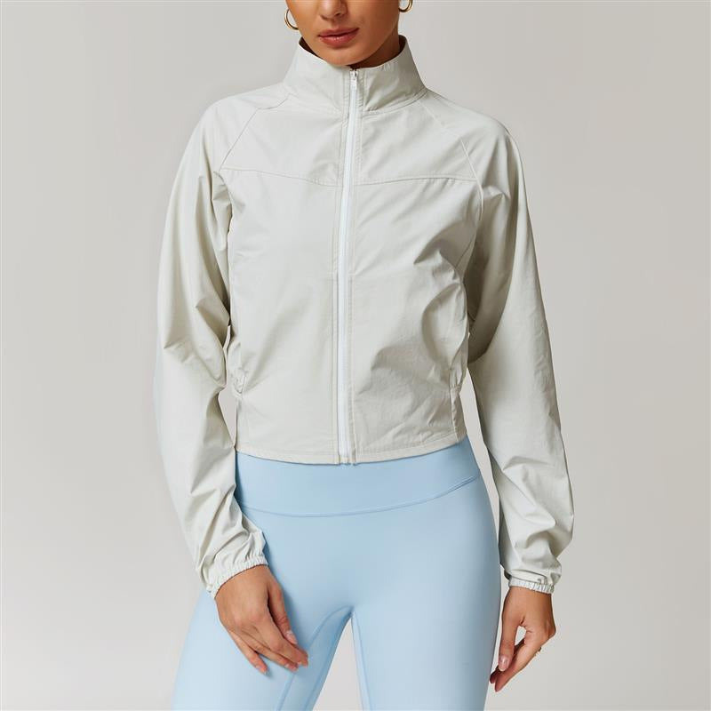 Women's thin wind-proof dry collar yoga jacket
