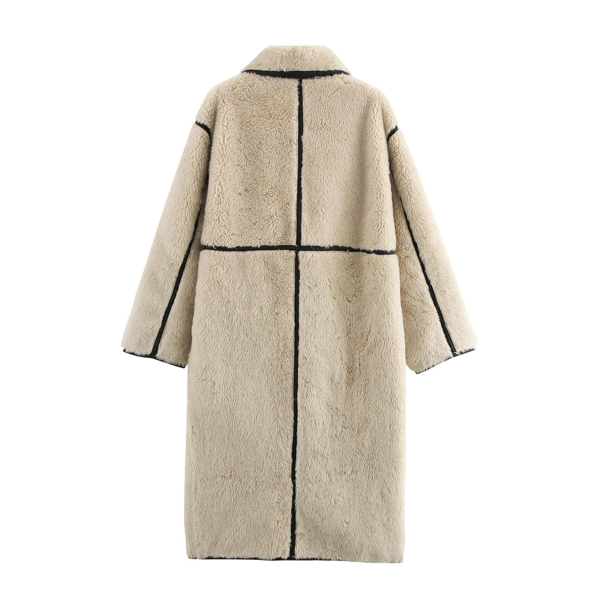 Women's long style faux fur effect lapel Coat