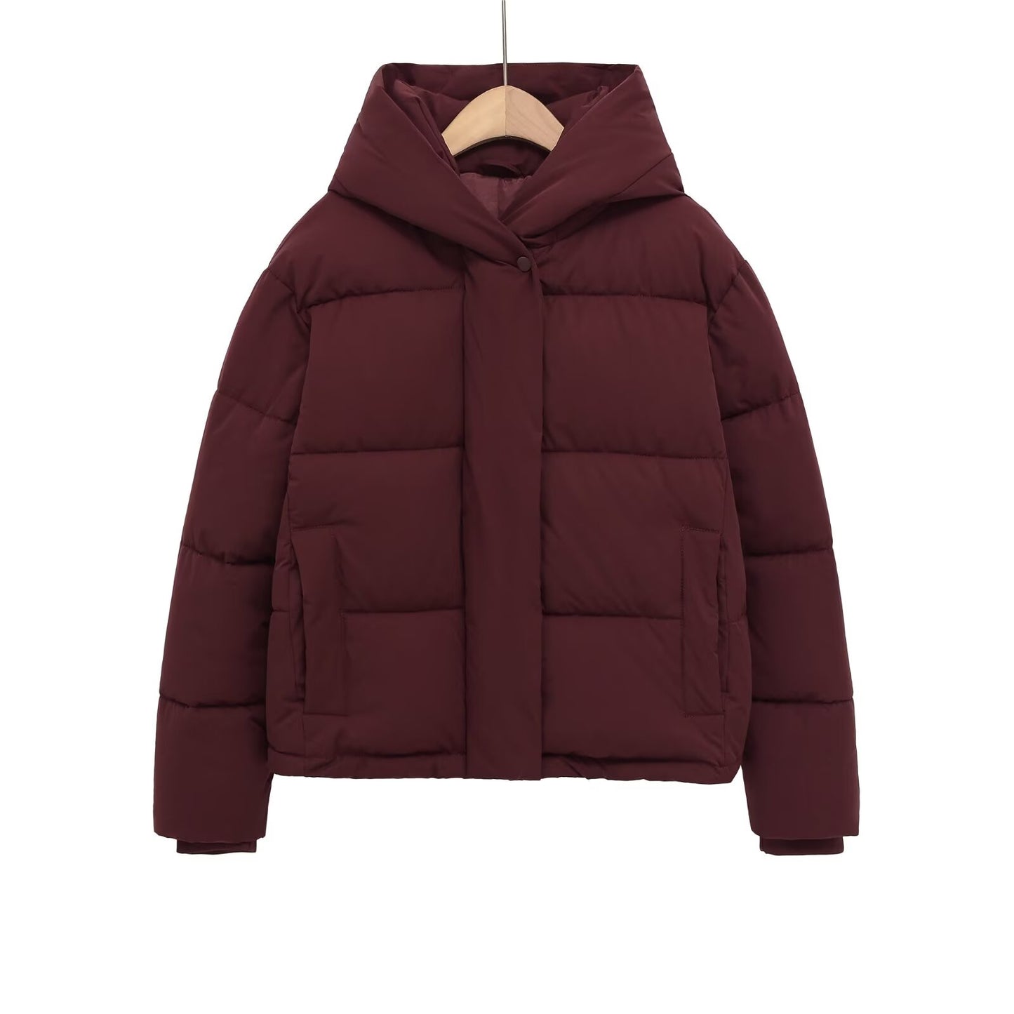 Women's thick windproof hooded cotton jacket Coat