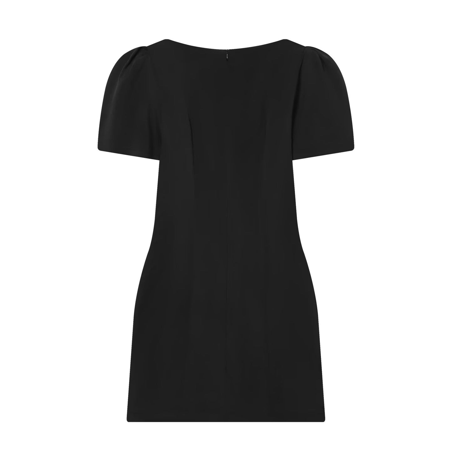 Women's 2025 new black short sleeved pleated mini dress