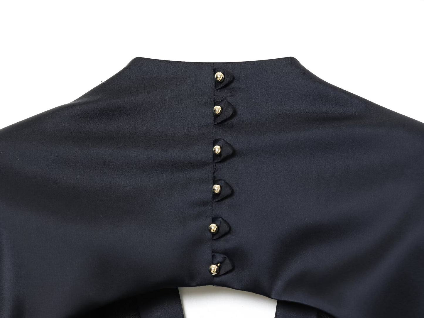 Women's backless design balloon version mini dress