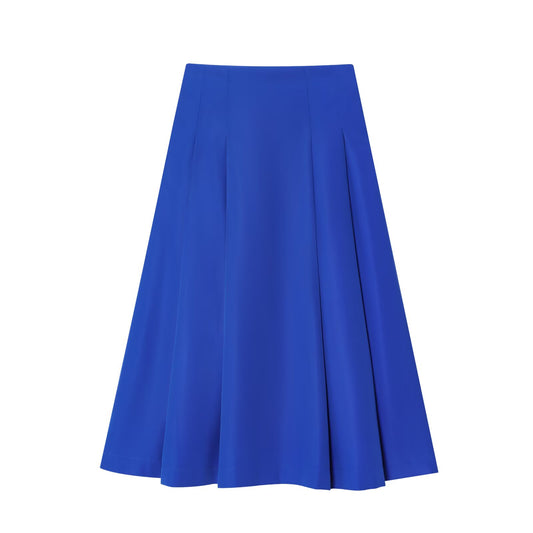 Women's chic Fashion side pocket loose pleated MIDI skirt