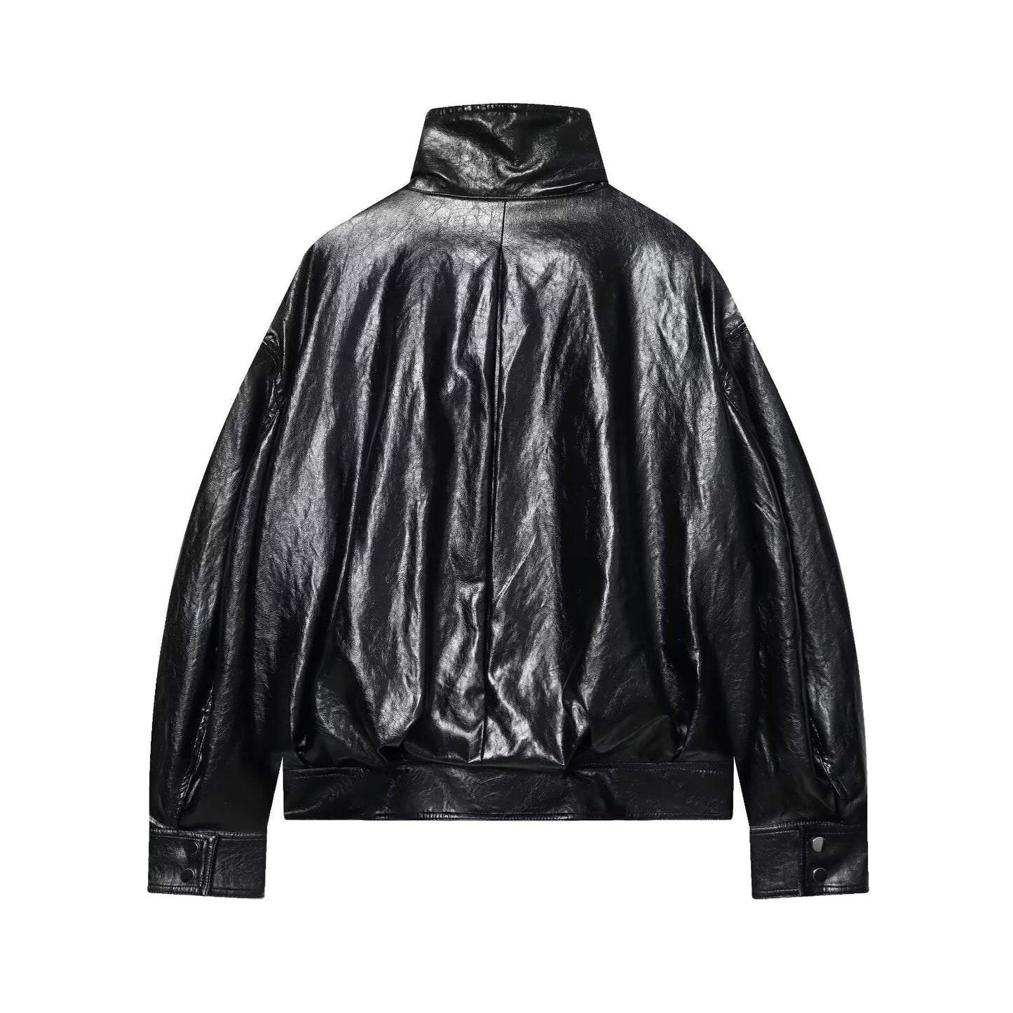 Women's loose faux leather pilot jacket Coat