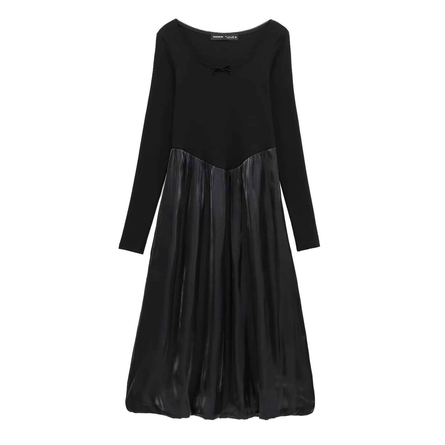 Women's New Fashion Joker Temperament Lantern Skirt Long Dress Dress Retro Long Sleeve Women's Dress 