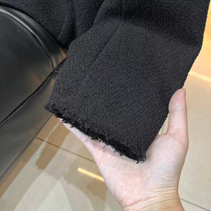 Women's new fashion short single breasted O Neck wool blend Coat