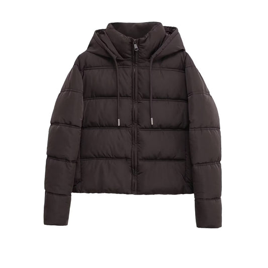 Women's short thick warm hooded cotton jacket Coat