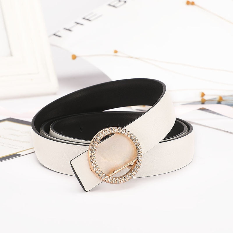 Women's New Casual Joker Multicolor Diamond-encrusted Decorative Belt Belt with A Box