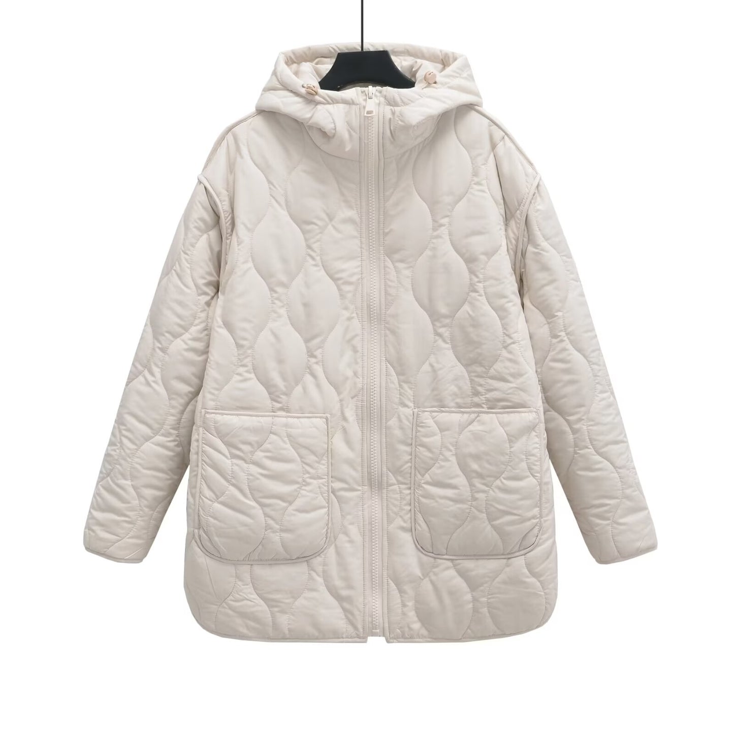 Women's loose warm hooded cotton jacket Coat