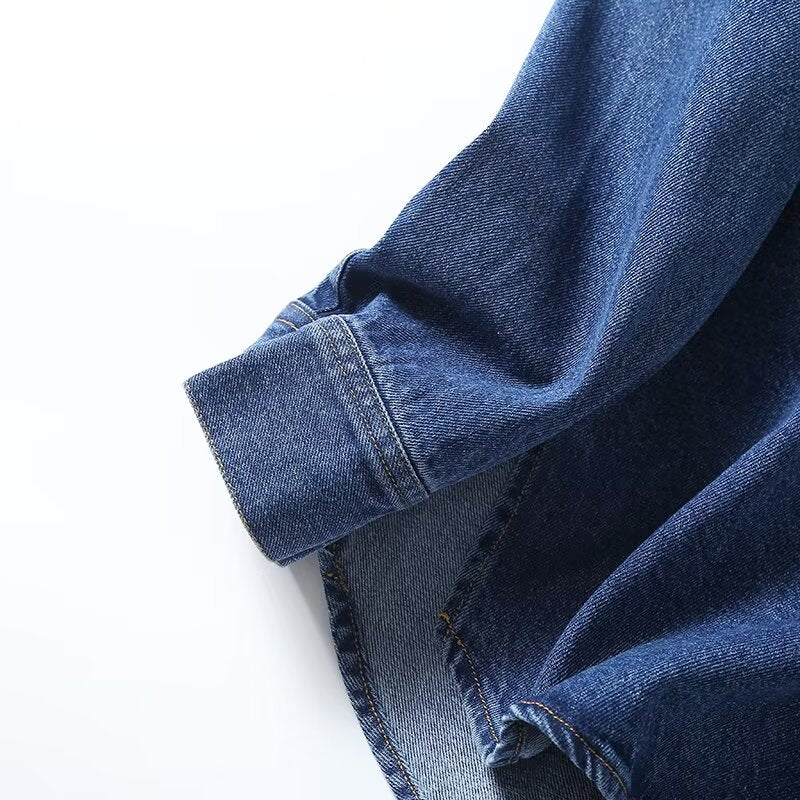 Women's casual neutral style denim shirt Coat