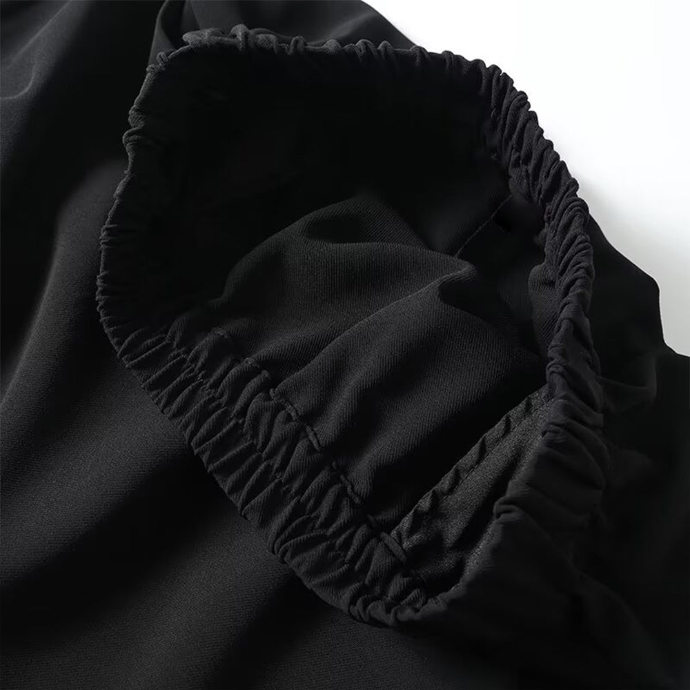 Women's new fashion black elastic waist trumpet Midi skirt