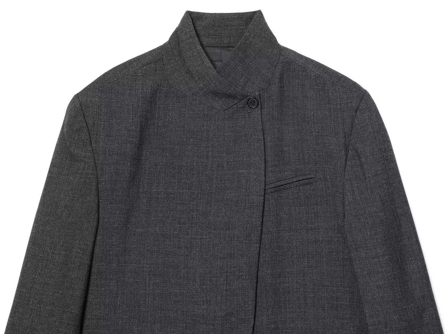 Women's casual stand collar wool blend Blazer Coat