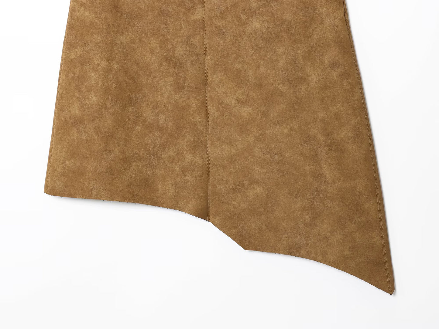 Women's new chic fashion casual leather asymmetric MIDI skirt