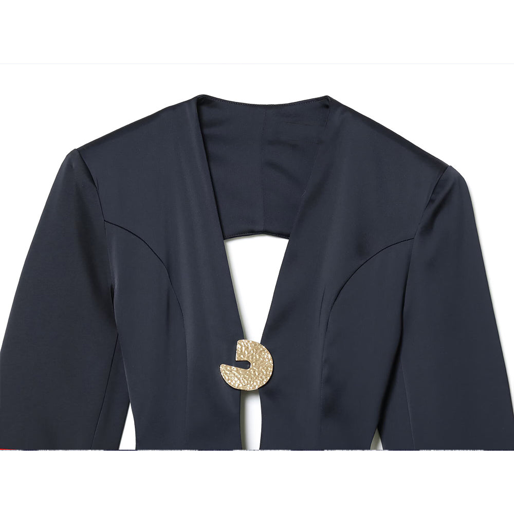 Women's backless design balloon version mini dress