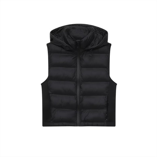 Women's sleeveless contrasting hooded cotton vest