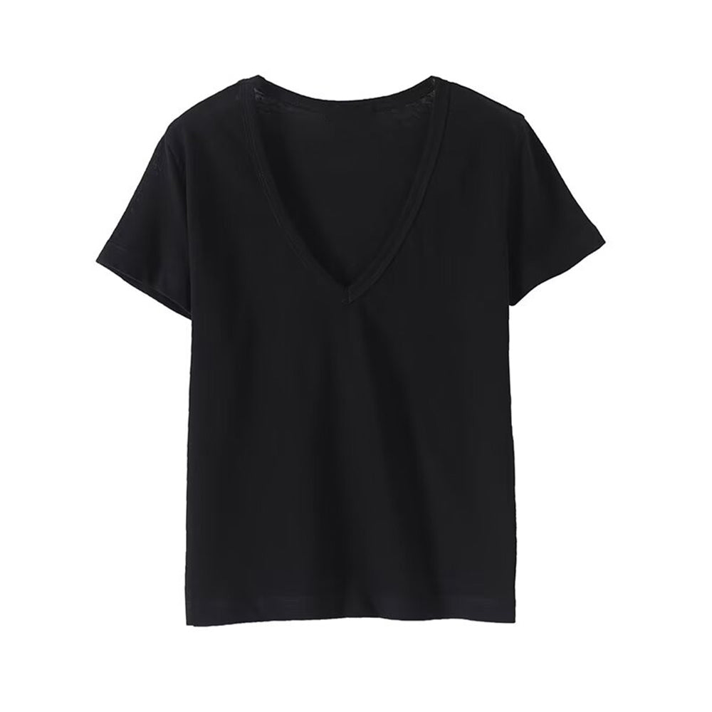 Women's Summer Fashion Casual V-neck Short sleeved T-shirt
