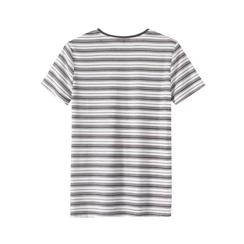 Women's Summer Fashion Short Sleeve O Neck Striped T-shirt
