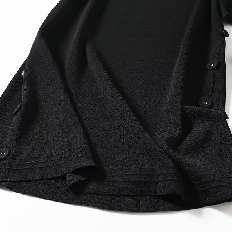Women's 2025 Fashion O Neck Short Sleeve Knitted Mini Dress