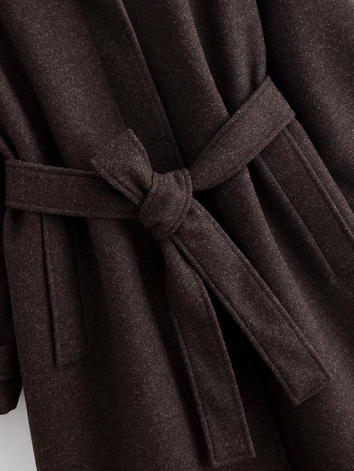 Women's with Belt loose warm Lapel woolen coat