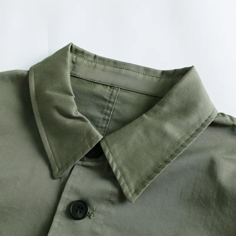 Men's New Fashion Joker Casual Cotton Blended Fabric Loose Shirt Coat Lapel Men's Jacket Coat