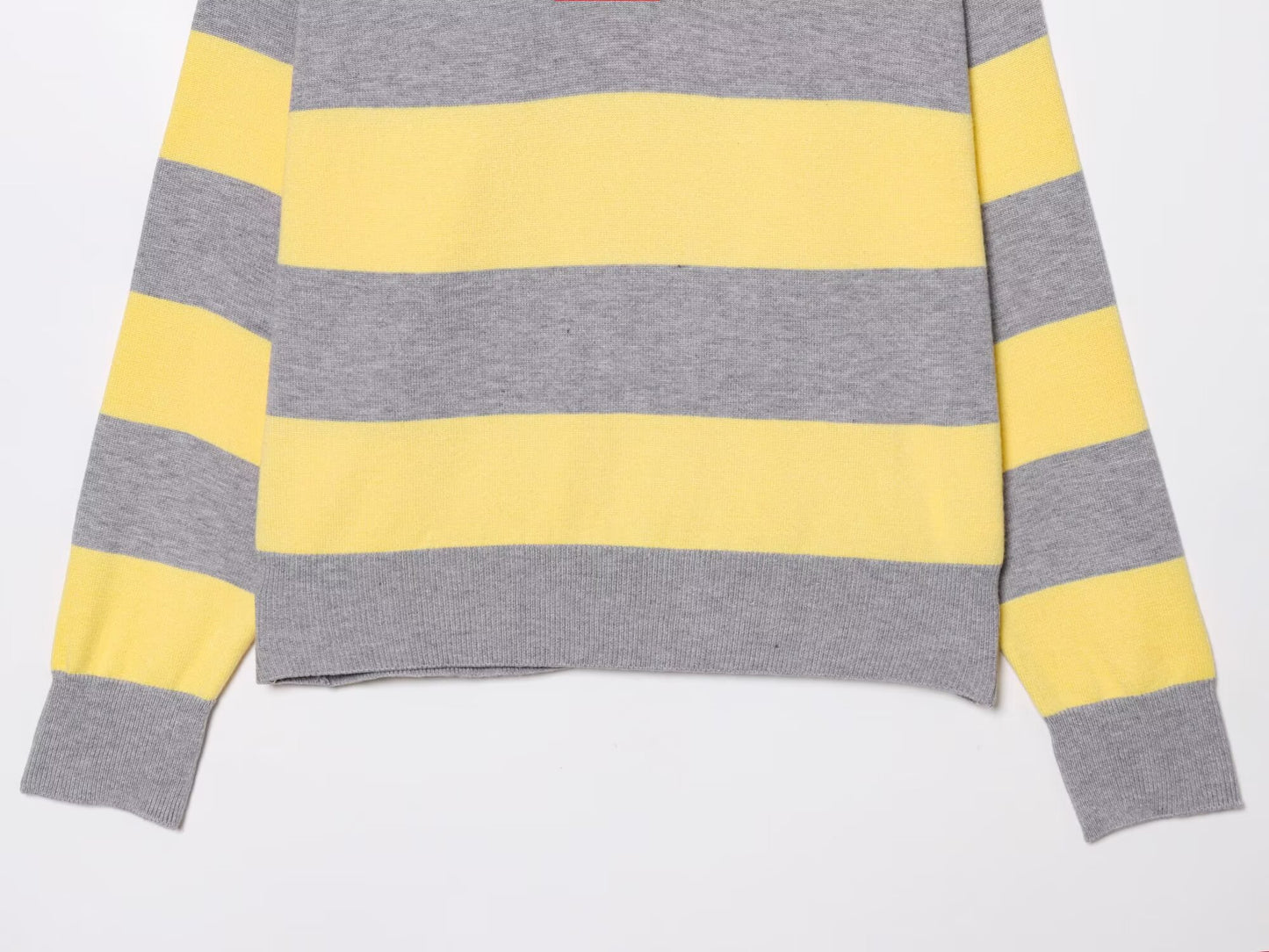 Women's soft texture striped knitted polo shirt