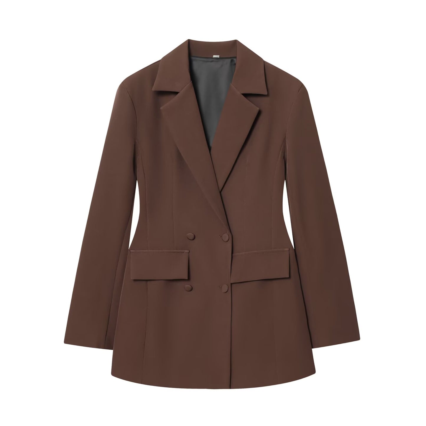 Women's solid slim double breasted Blazer Coat