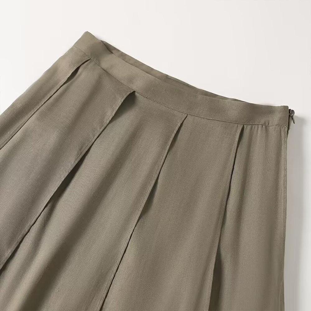 Women's new chic fashion irregular hem design casual draped MIDI skirt
