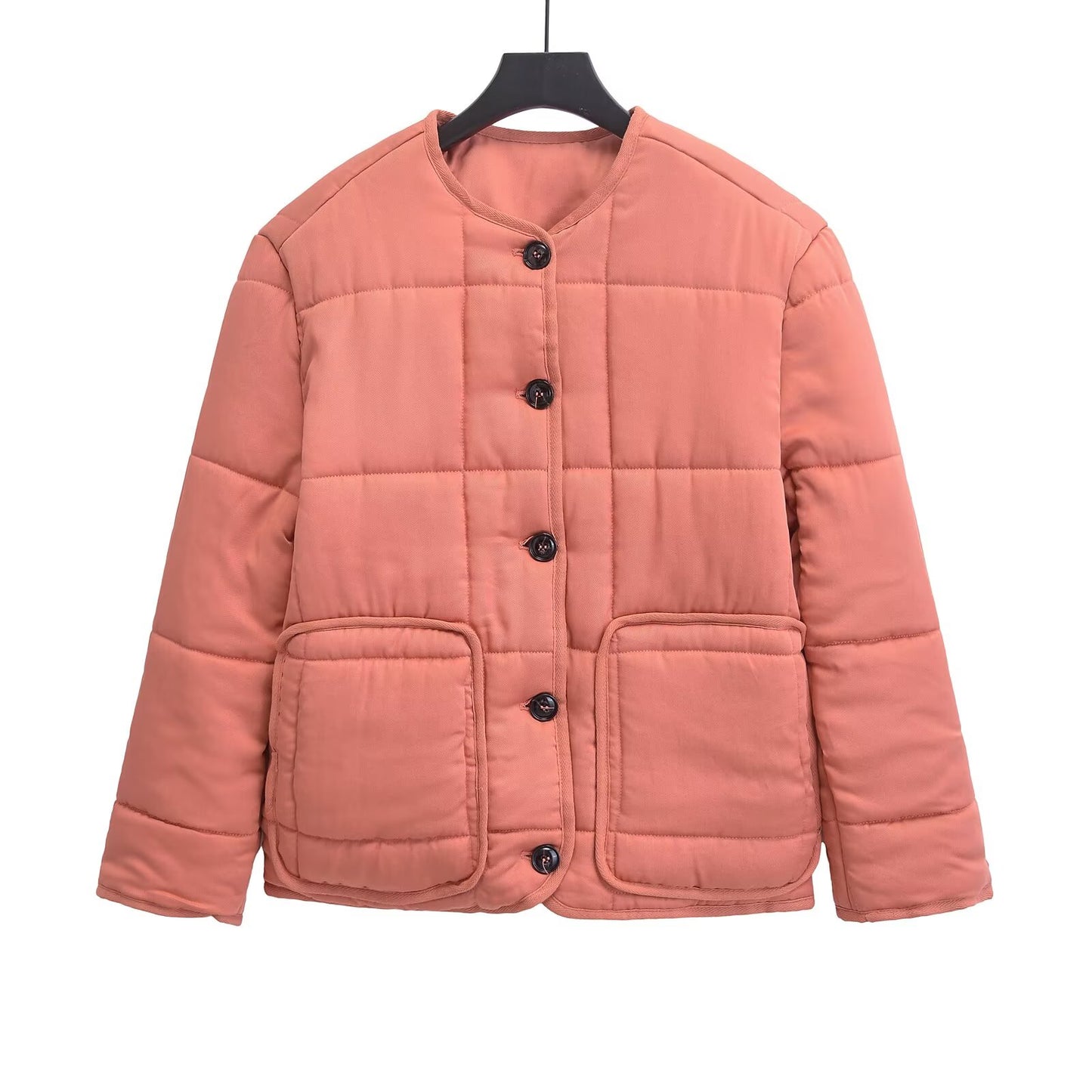 Women's loose new O Neck long sleeved cotton Coat