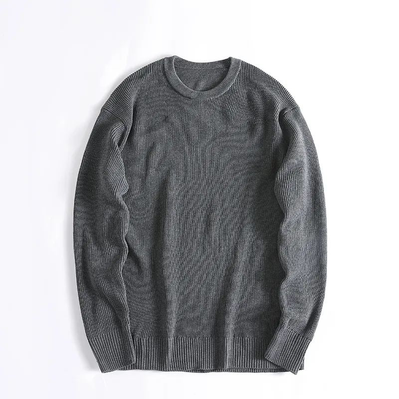 Men's New Fashion Joker Casual Loose Round Neck Sweater Long Sleeve Autumn and Winter New Slim Bottoming Shirt Sweater