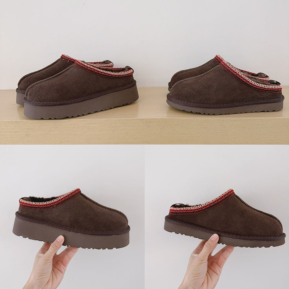 Women's new warm shallow short snow boots have a shoe box