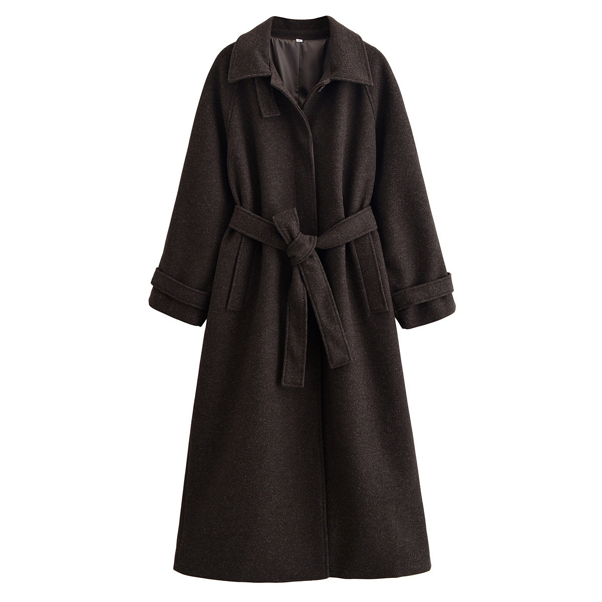 Women's with Belt loose warm Lapel woolen coat