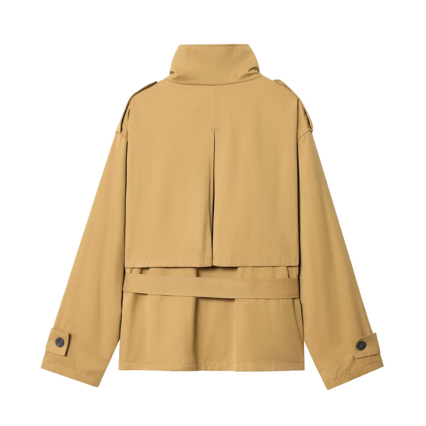 Women's new fashion with Belt loose windbreaker jacket+Shorts Skirts suit