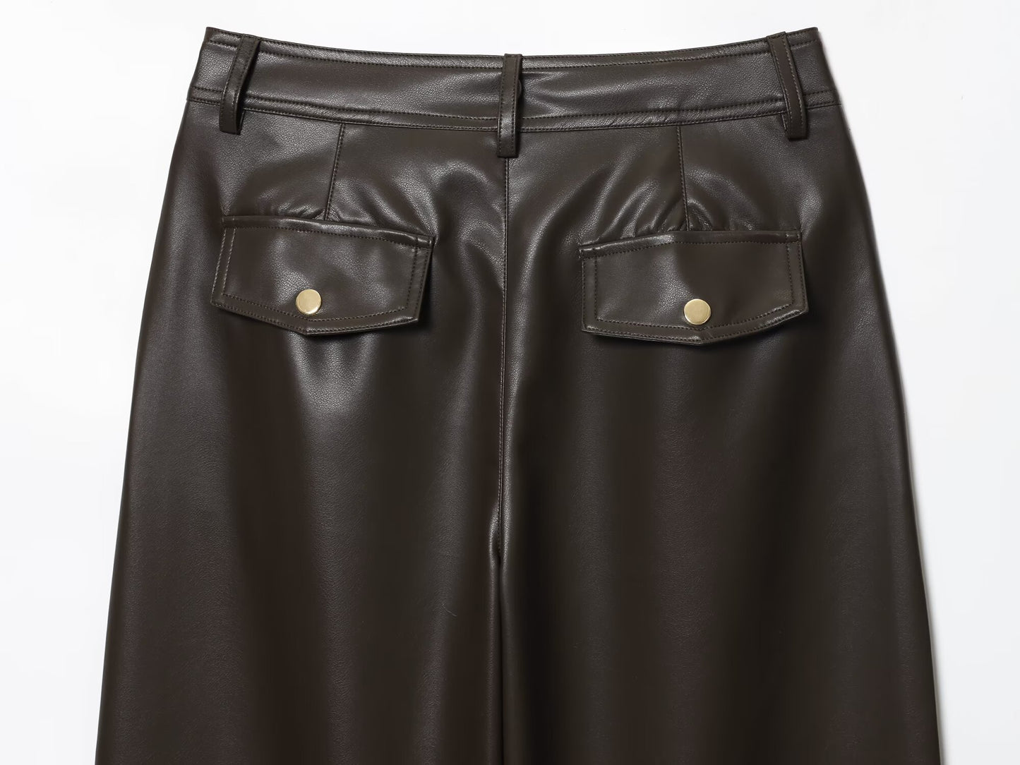 Women's new casual faux leather straight pants