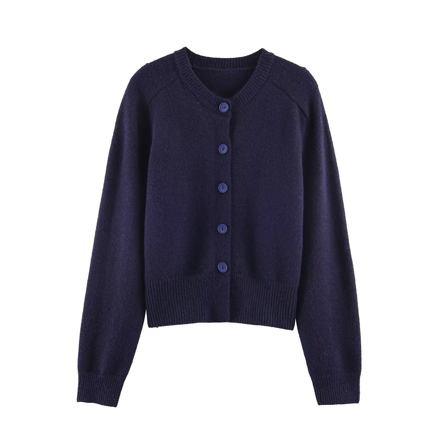 Women's soft textured round neck knitted Coat